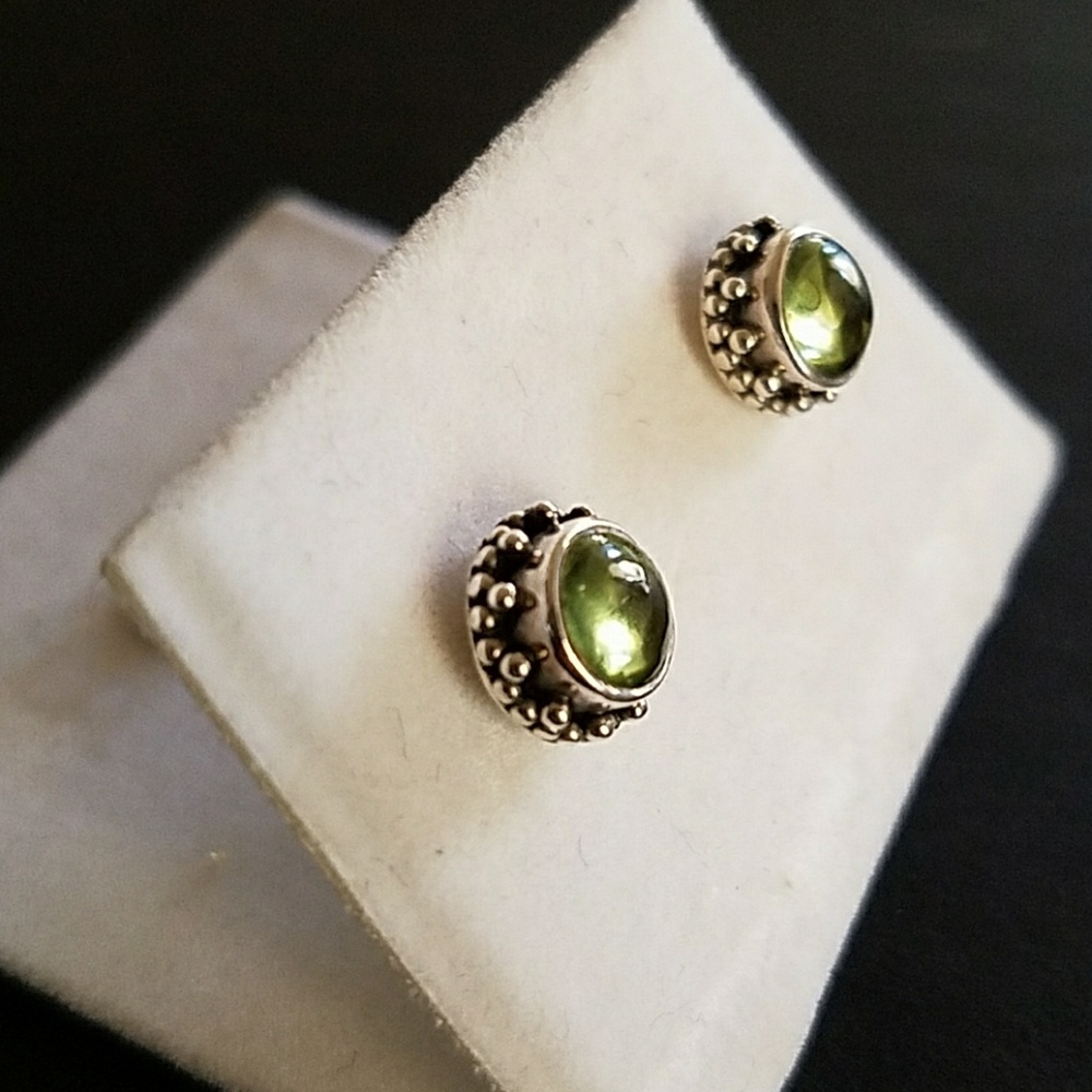Silpada Peridot and Sterling Silver Stud Earrings